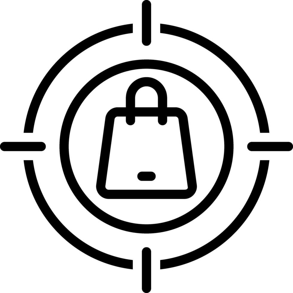 Black line icon for target vector