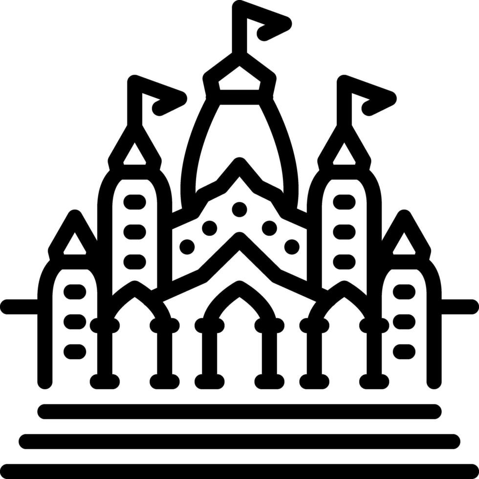 Black line icon for temple vector