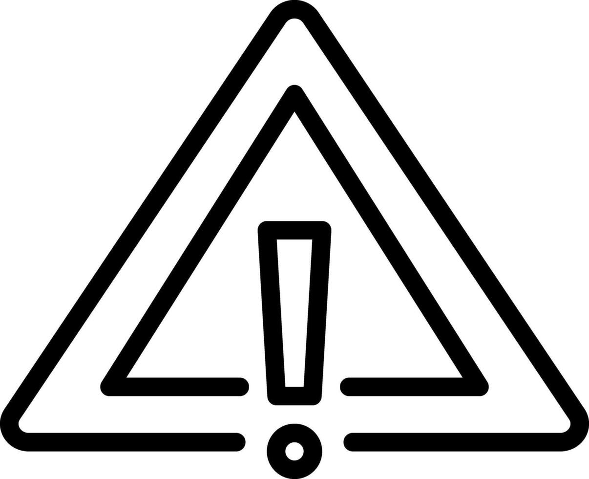 Black line icon for security warning vector