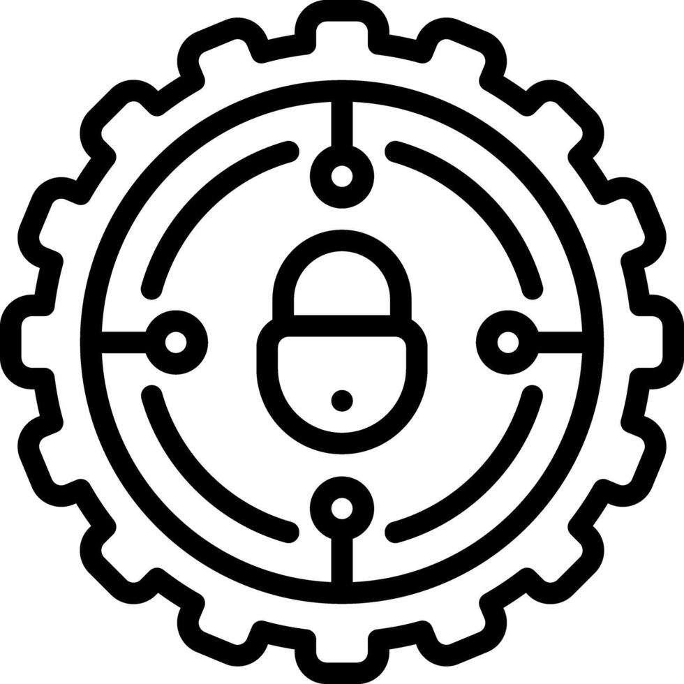 Black line icon for encryption vector