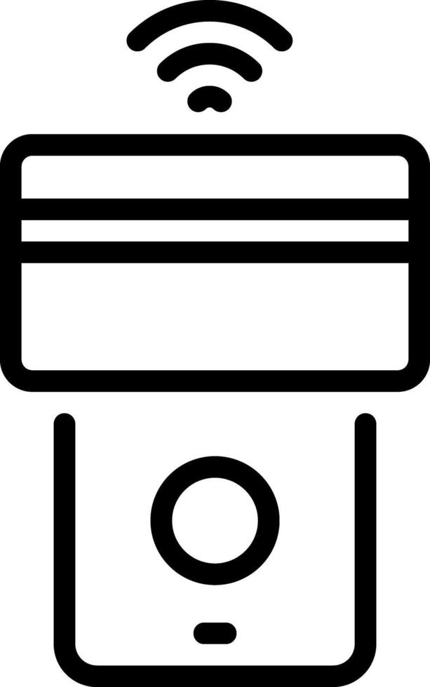 Black line icon for virtual money vector