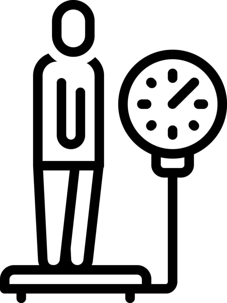 Black line icon for weight scale vector