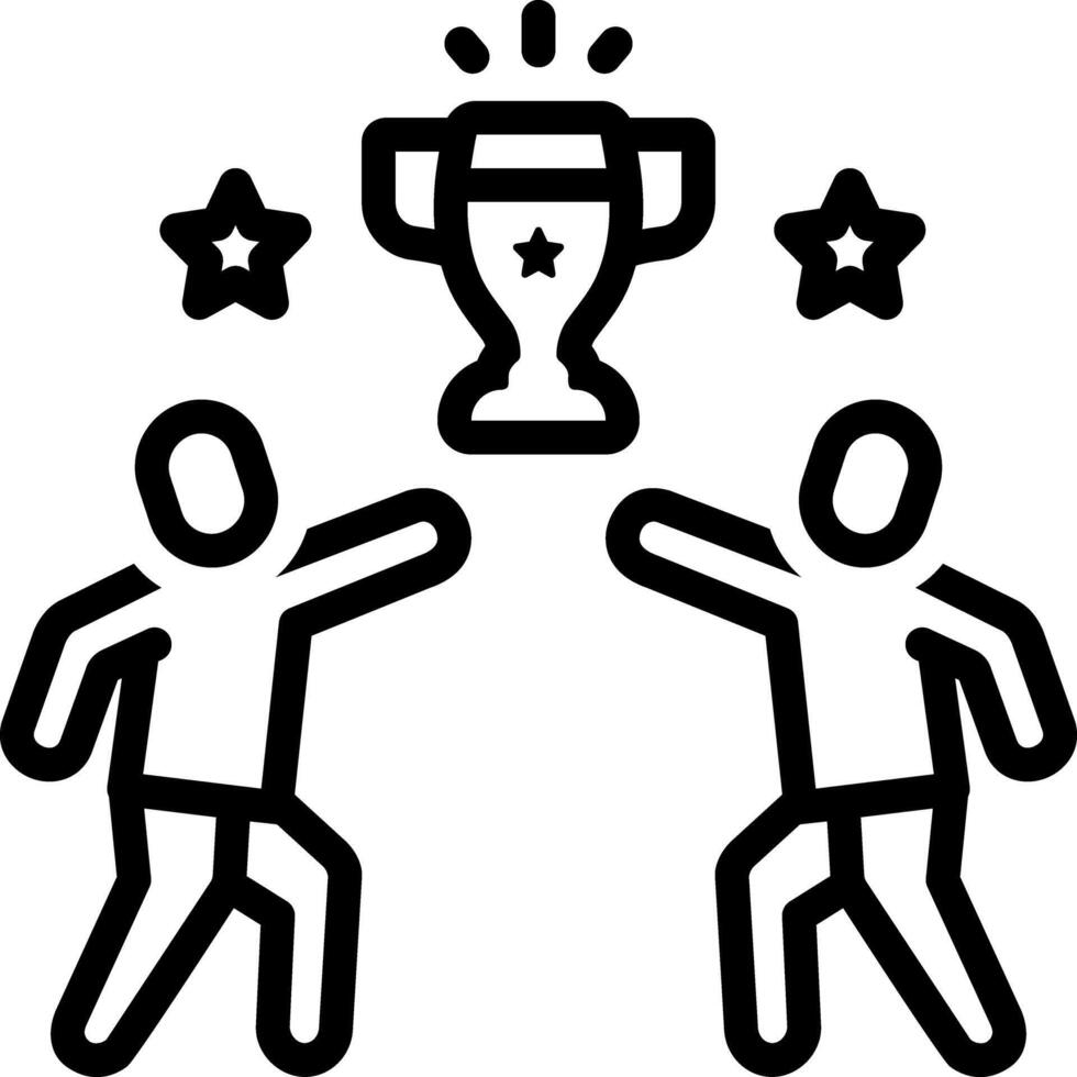 Black line icon for contestant vector