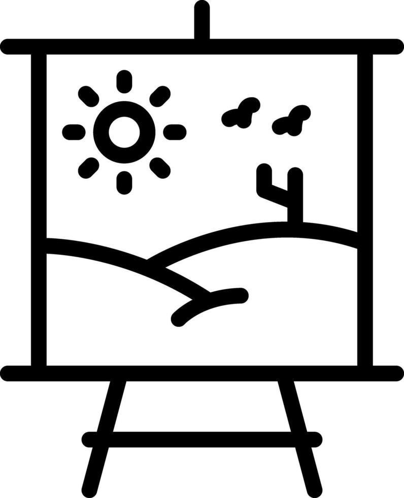Black line icon for painting vector