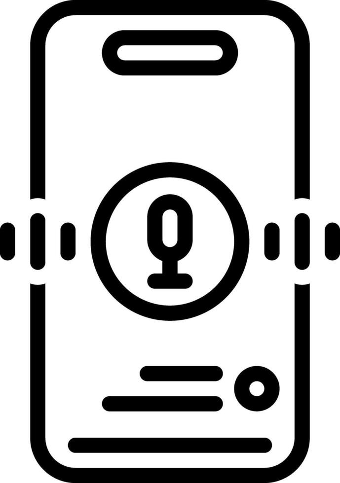 Black line icon for voice mail vector