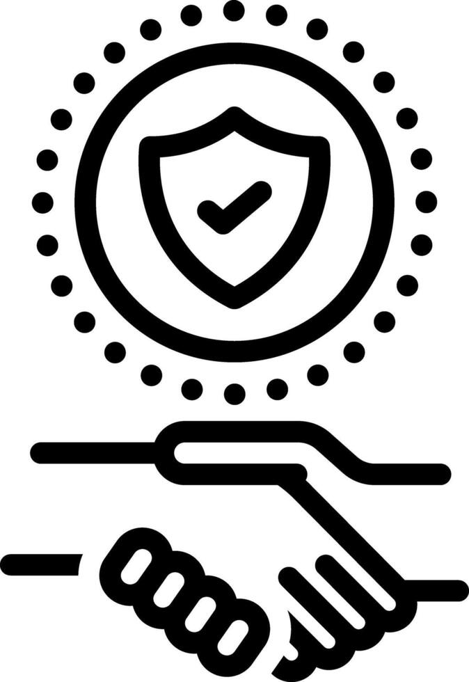 Black line icon for trust vector