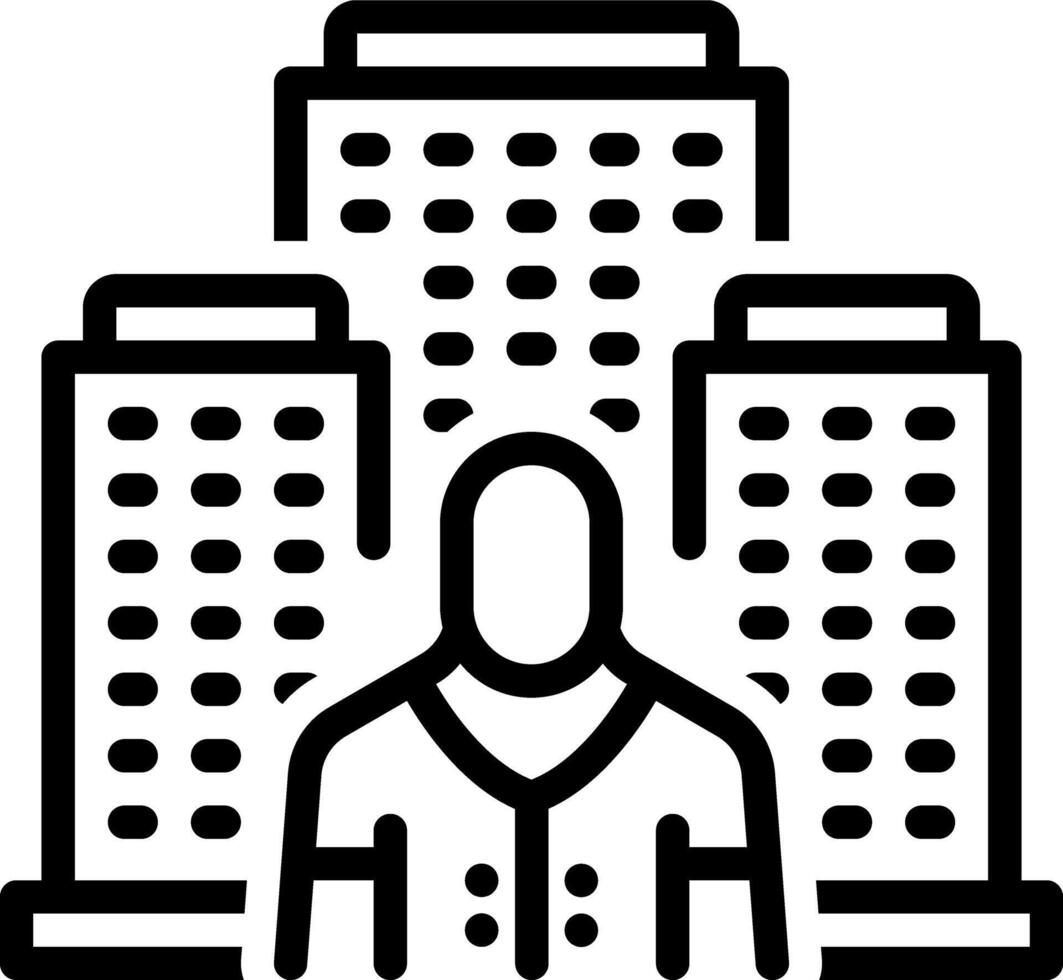 Black line icon for property agent vector