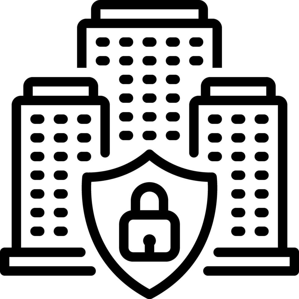 Black line icon for security vector