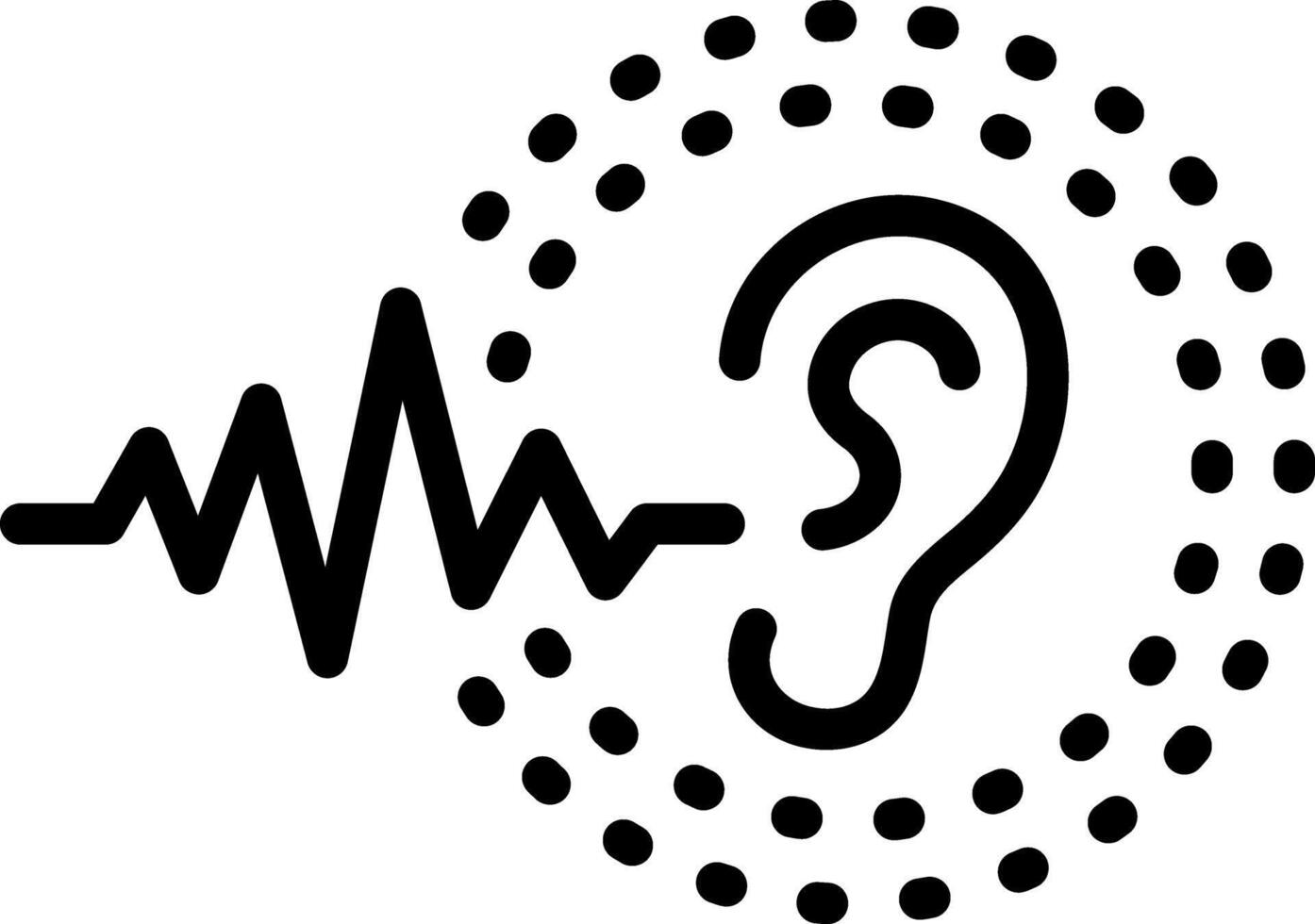 Black line icon for hearing content vector
