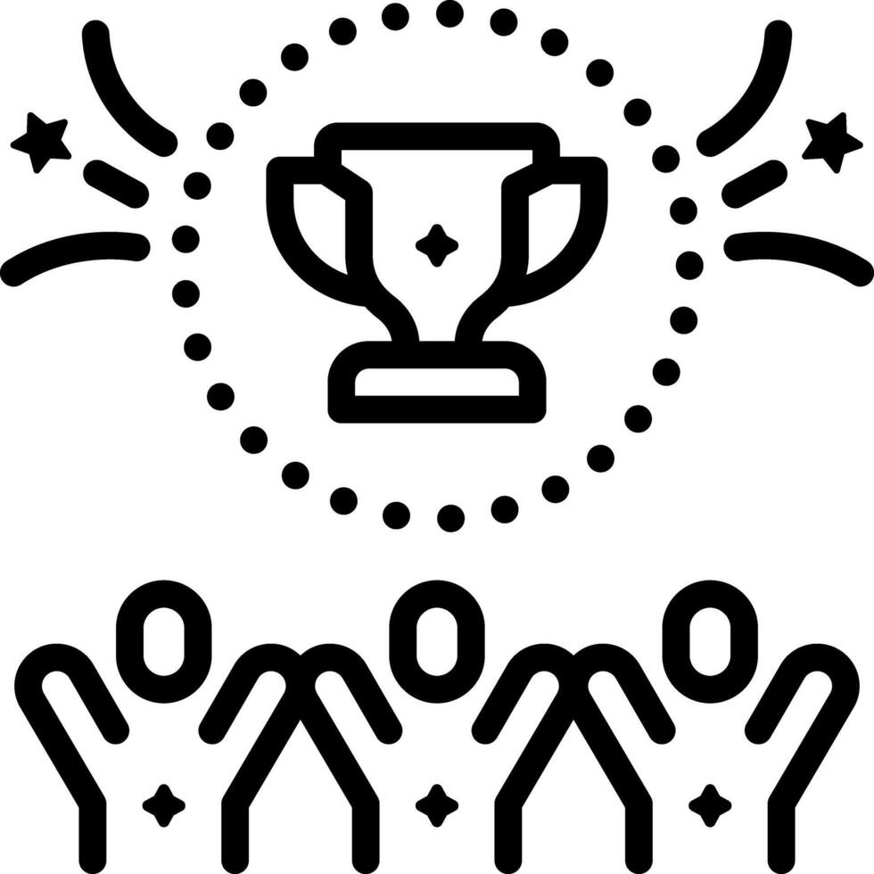 Black line icon for achievement vector
