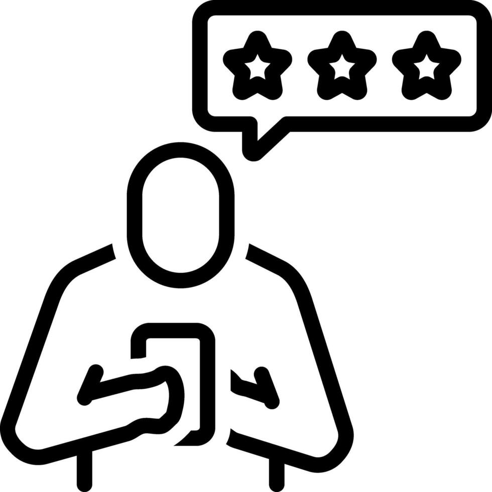 Black line icon for give feedback vector