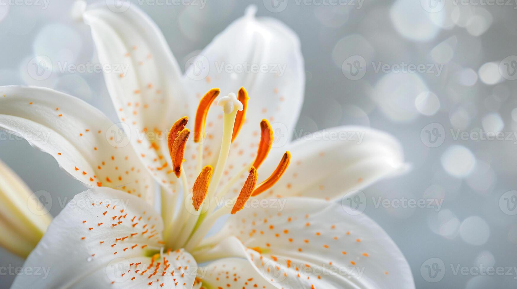Pink and white lily flower bouquet in background photo
