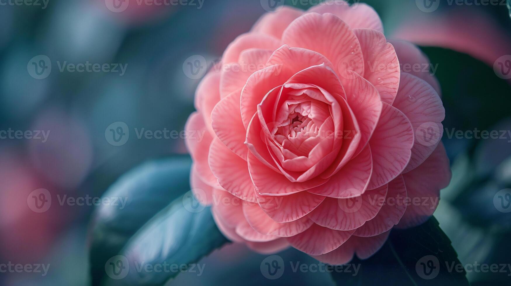 Closeup of the beautiful pink Camellia spring flower background photo
