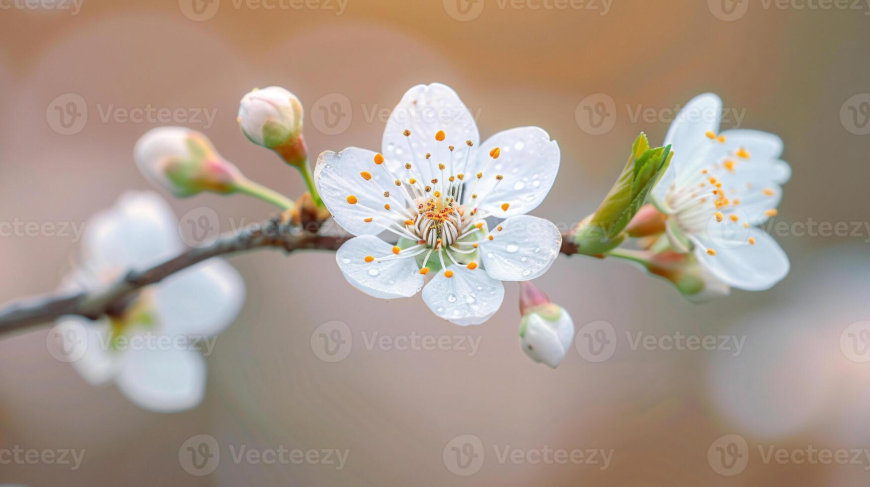 Closeup of beautiful flower Pink Cherry Blossoms background photo