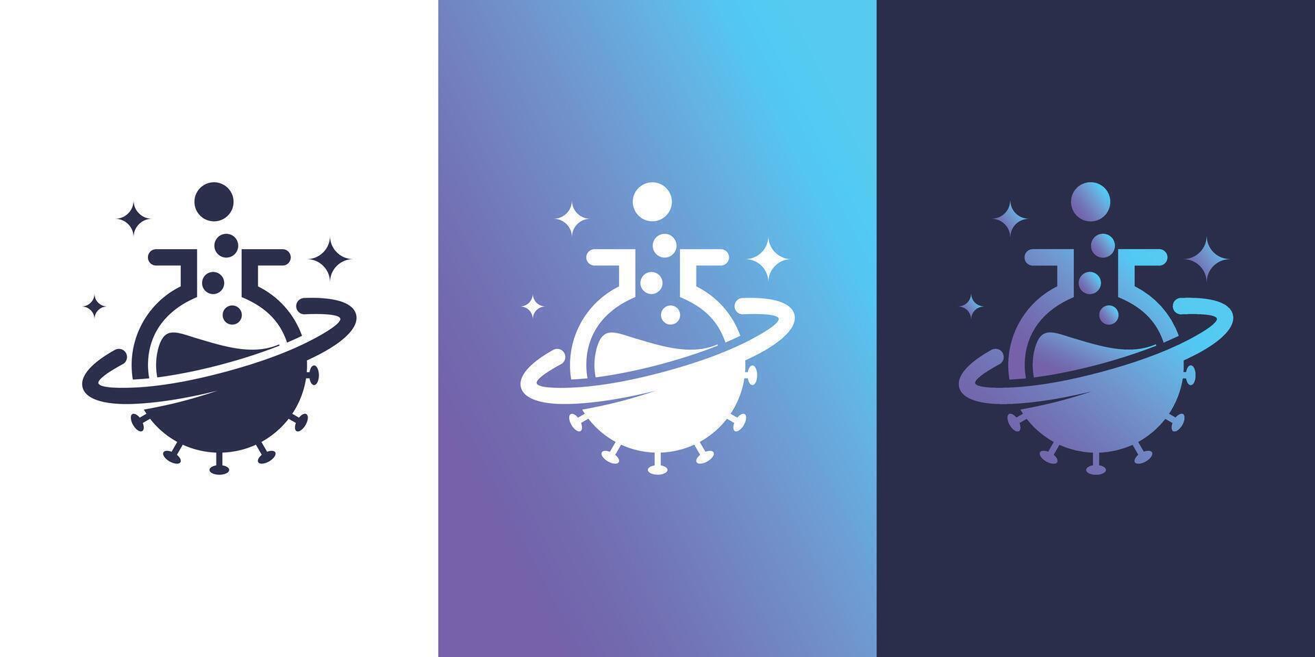 Creative Orbit Lab abstract logo design template. Premium vector