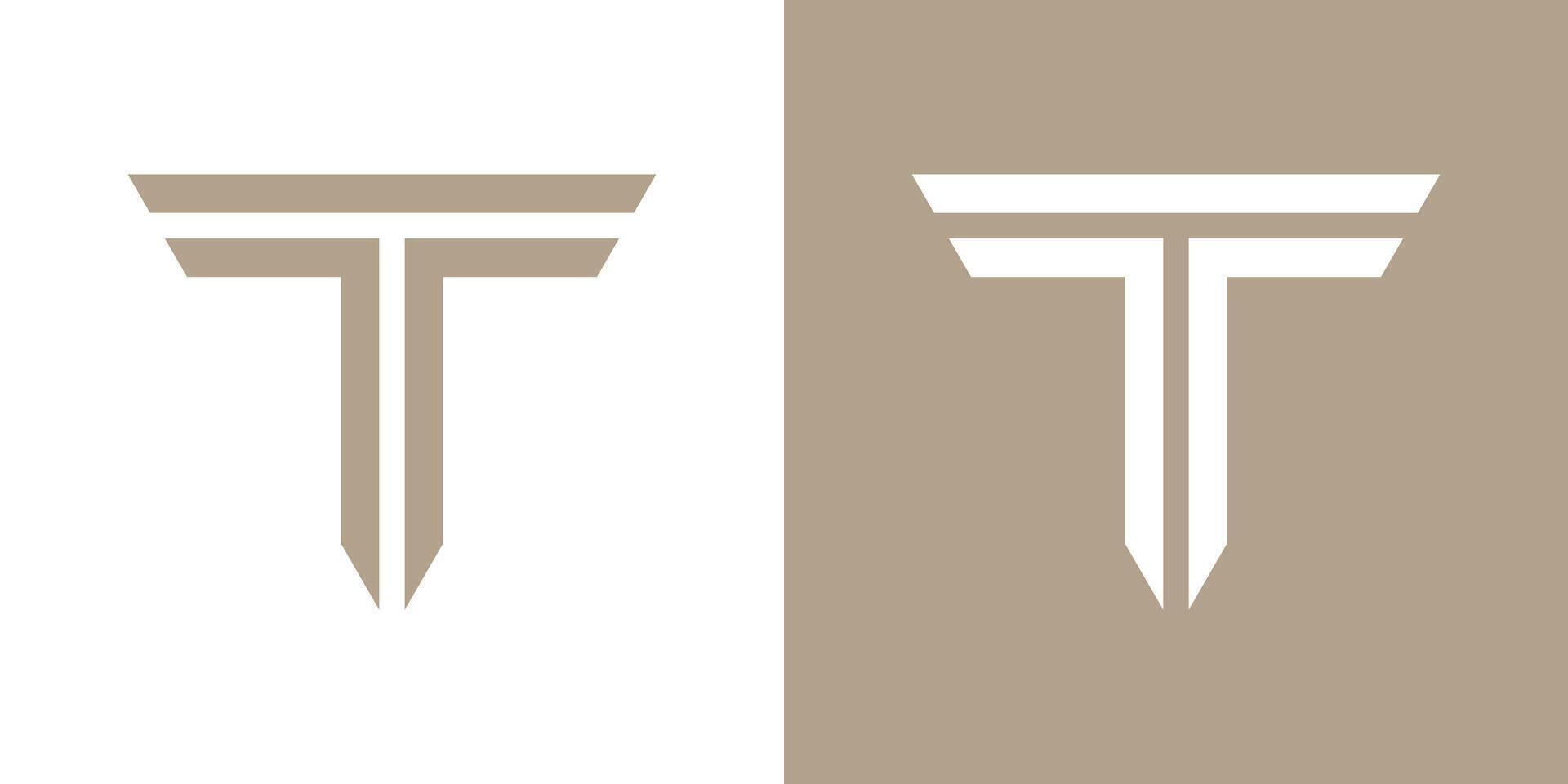 Letter T logo design with creative concept. Premium vector