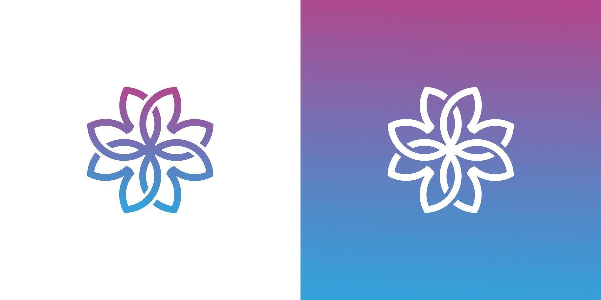 Flower logo design with a creative concept. Premium vector