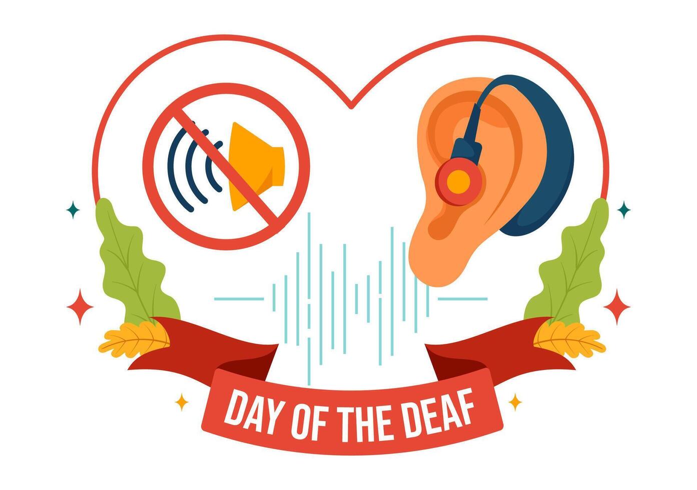 Day of the Deaf Illustration on September 26 to Raise Awareness about Preventing Deafness and Ear Treatment in a Flat Style Cartoon Background vector