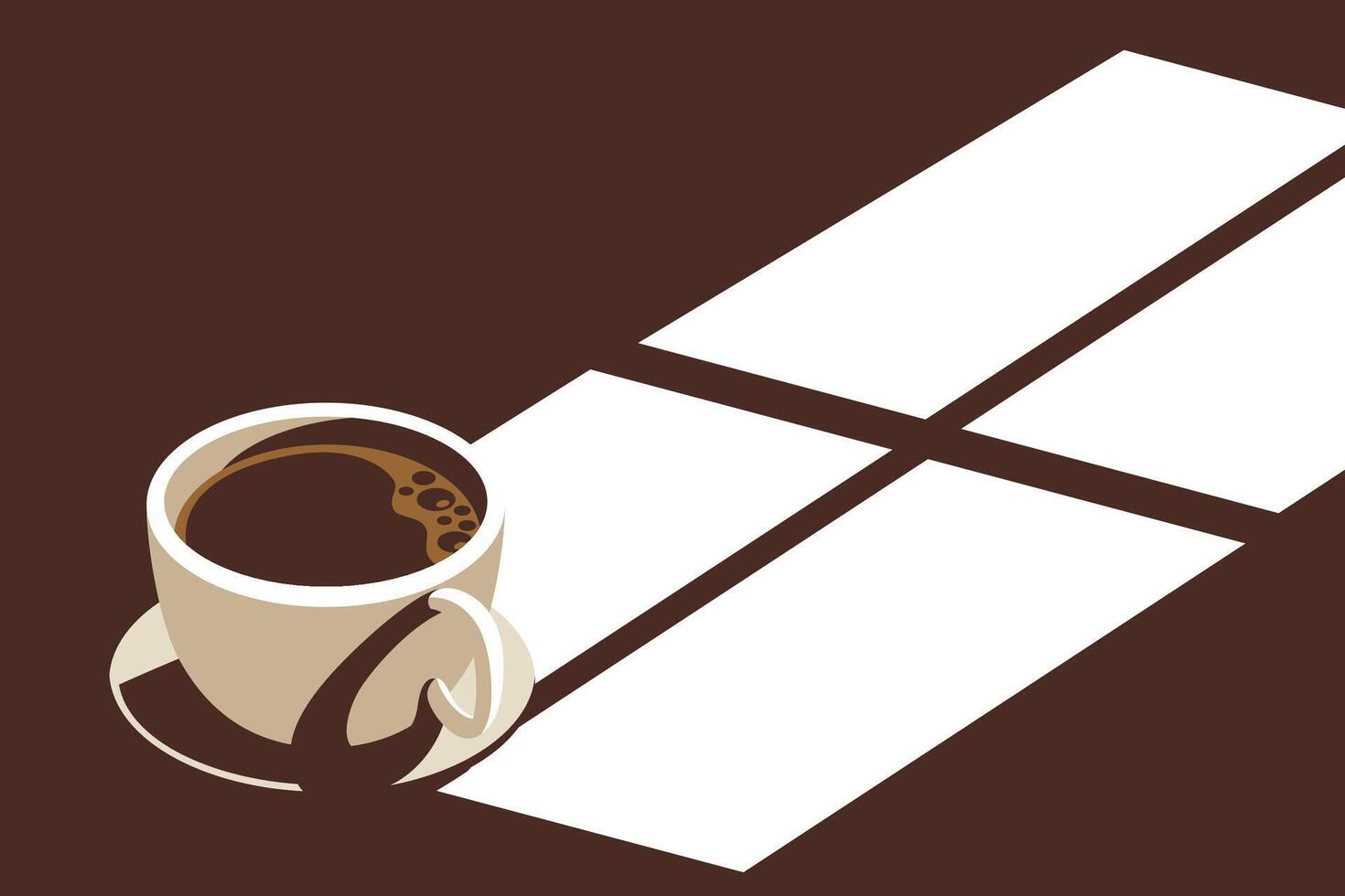 Coffee mug on the top of the desk vector