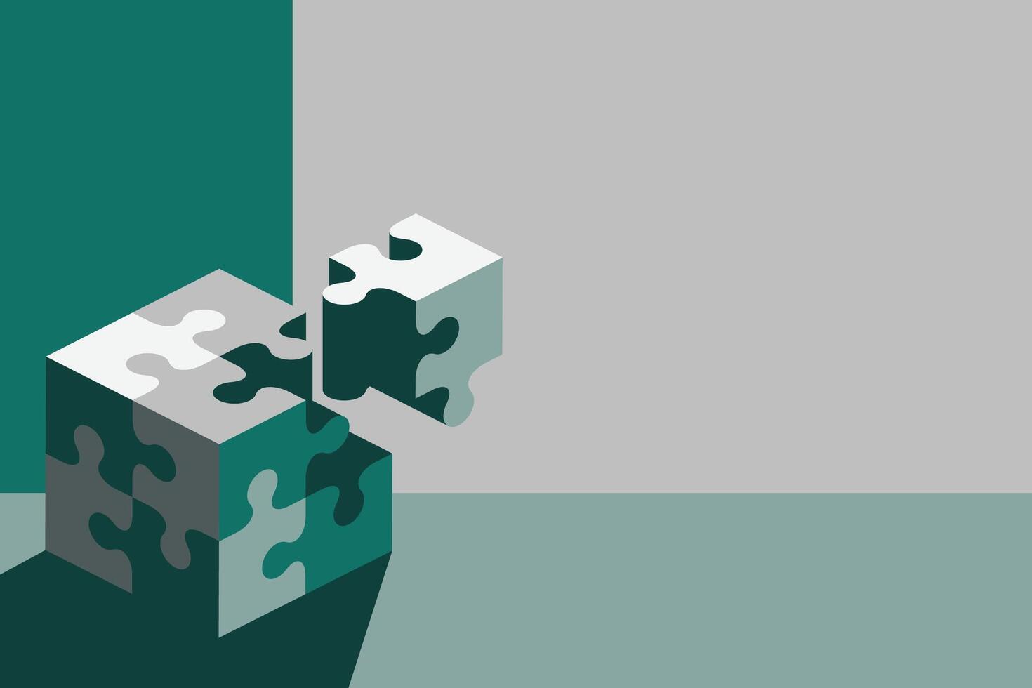 Puzzle Cube illustration with blank space, infographic template vector