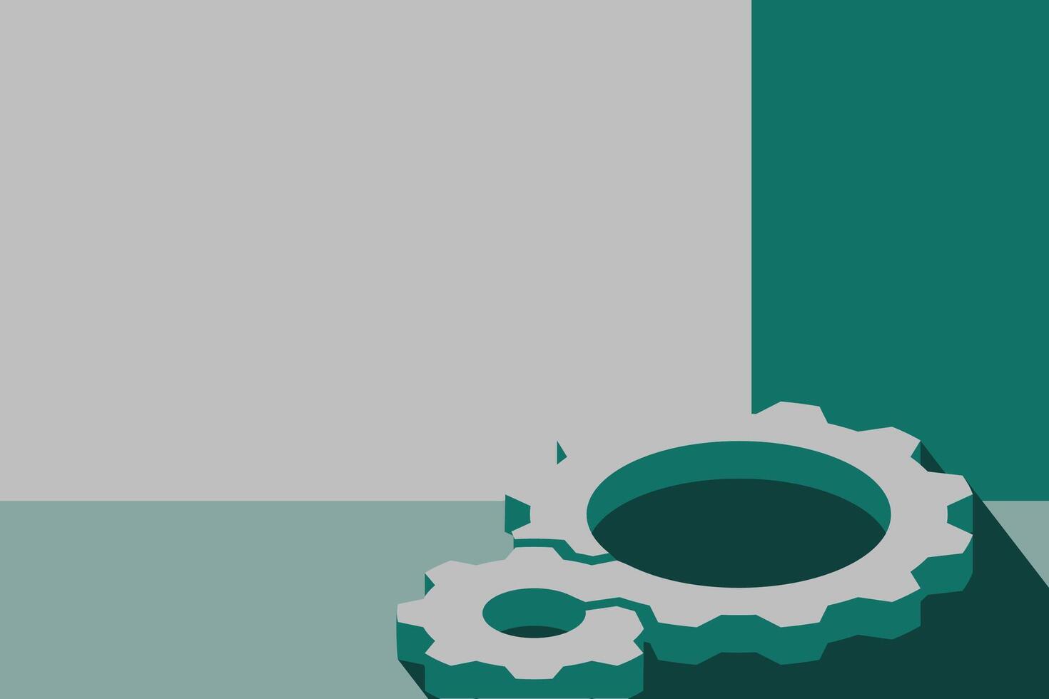 Isometric cogwheel illustration with empty space vector