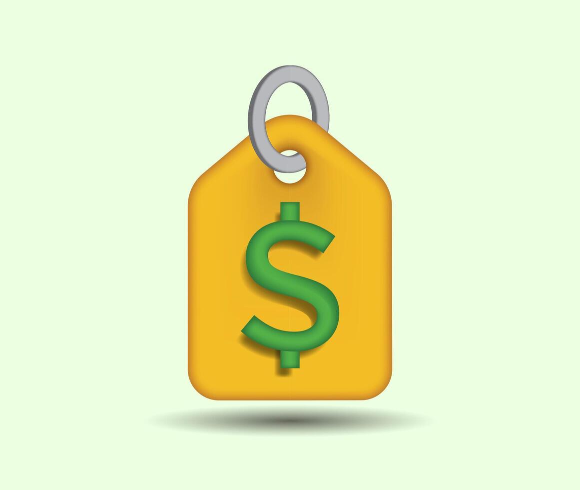 trendy and stylist 3D cute price tag icon vector