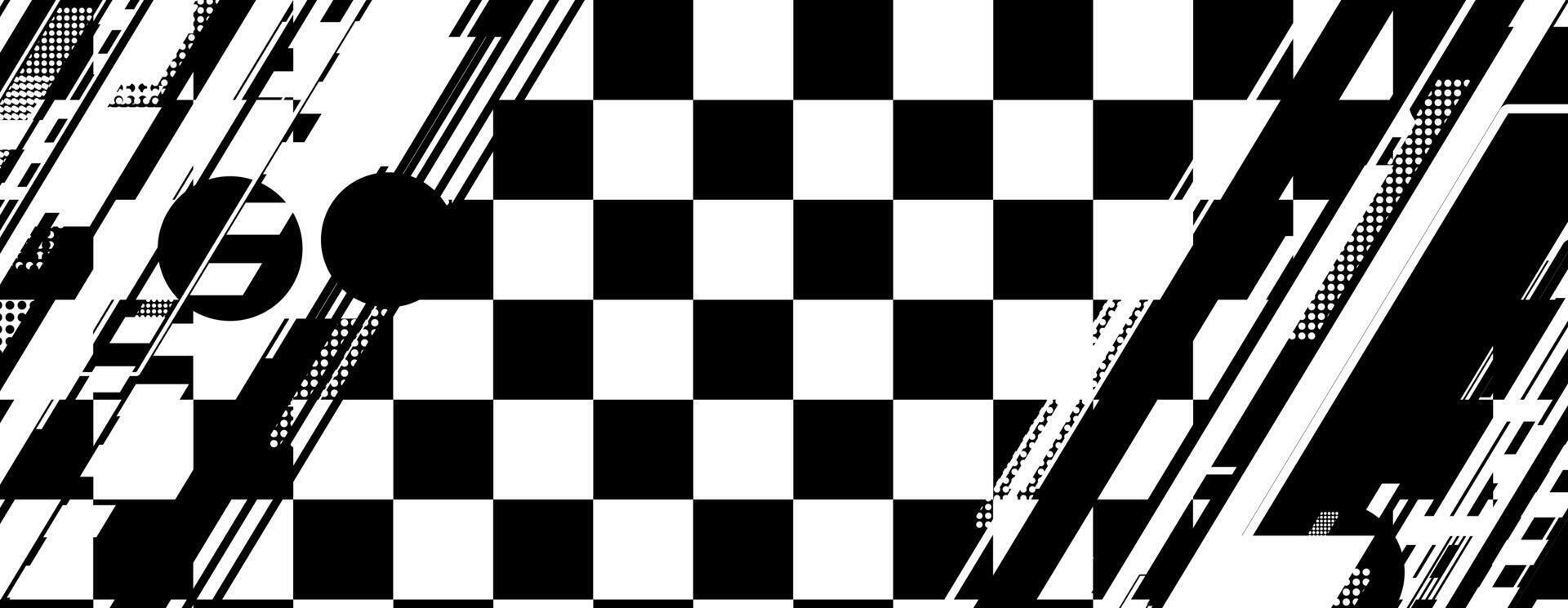 abstract racing background with checkboard and lines vector