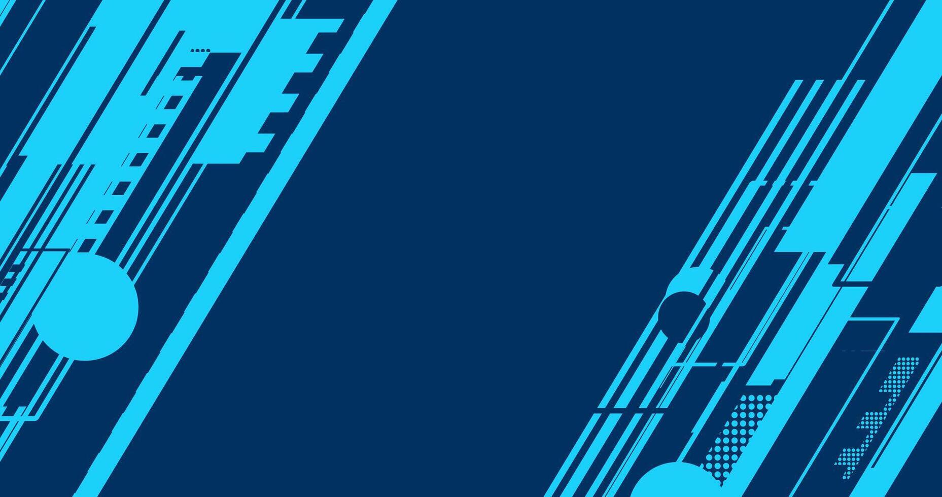 abstract blue tech banner background with lines vector