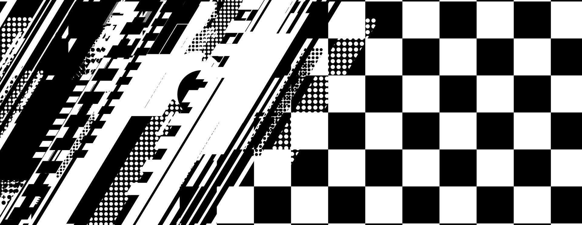abstract racing background with checkboard and lines vector
