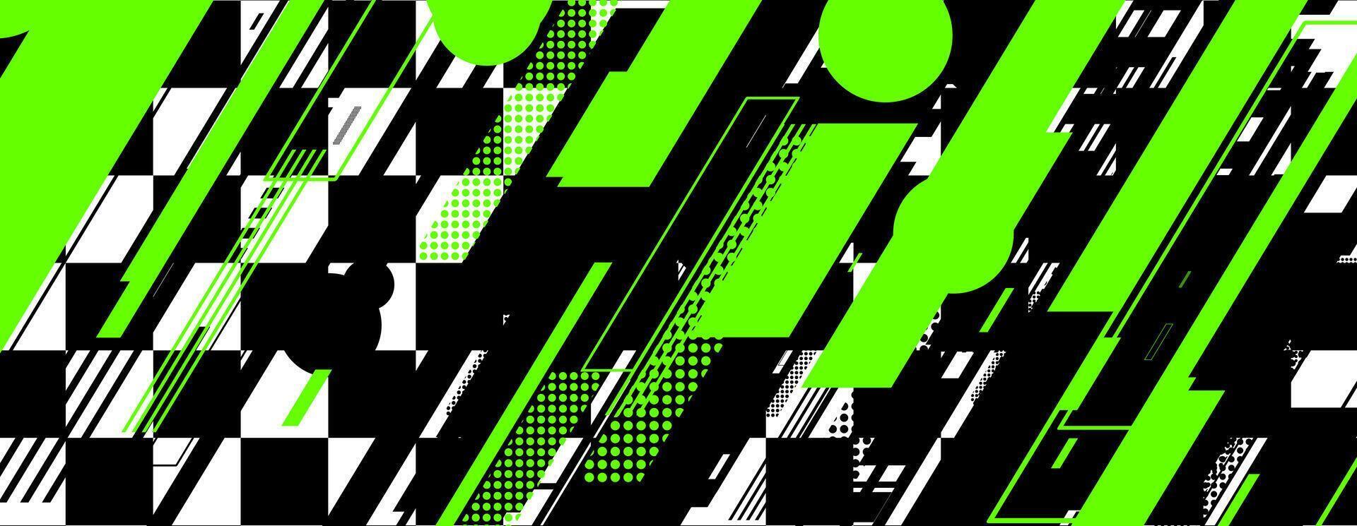 abstract green racing background with checkboard and lines vector