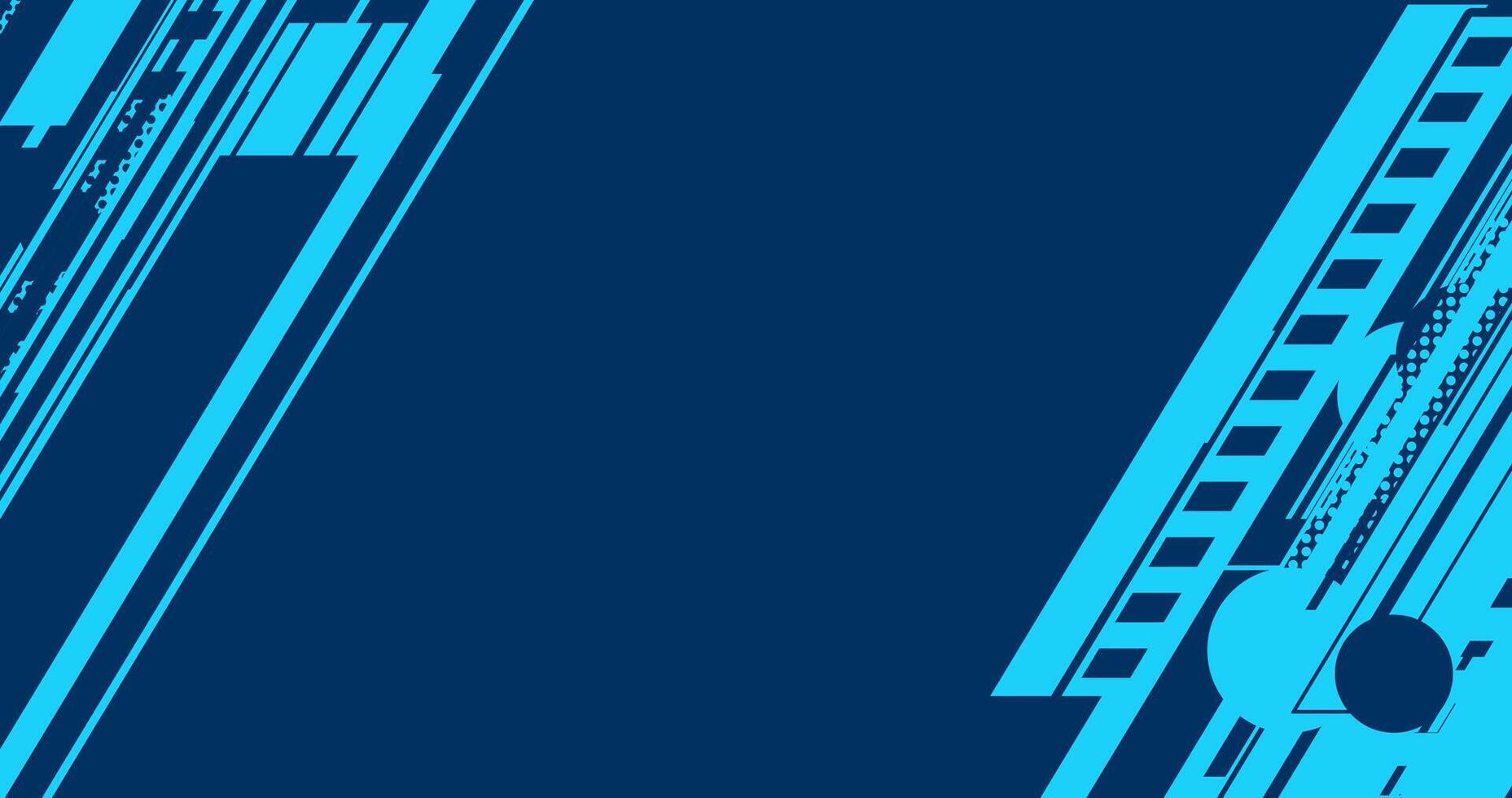 abstract blue tech banner background with lines vector