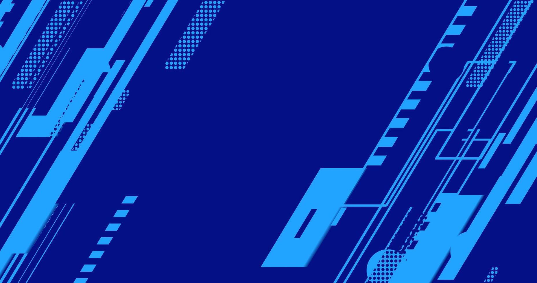 abstract blue tech banner background with lines vector