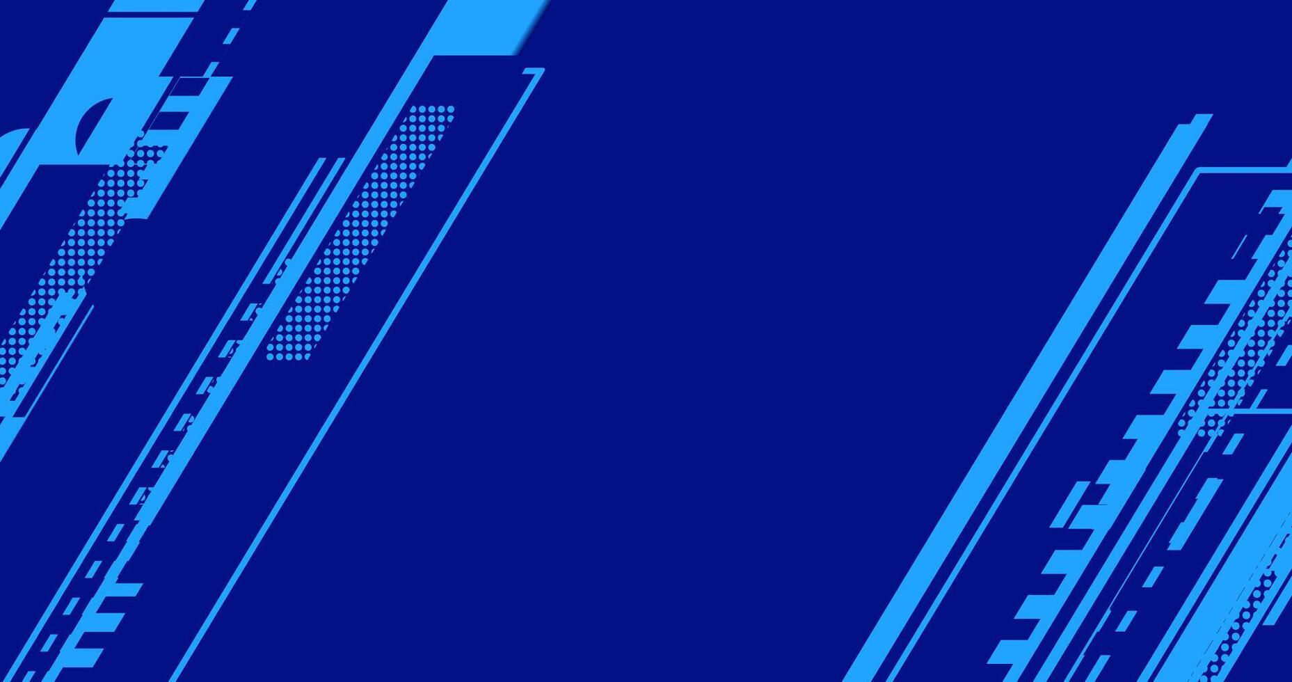 abstract blue tech banner background with lines vector
