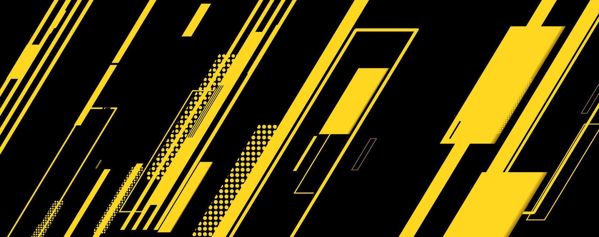 a black and yellow abstract background with lines vector
