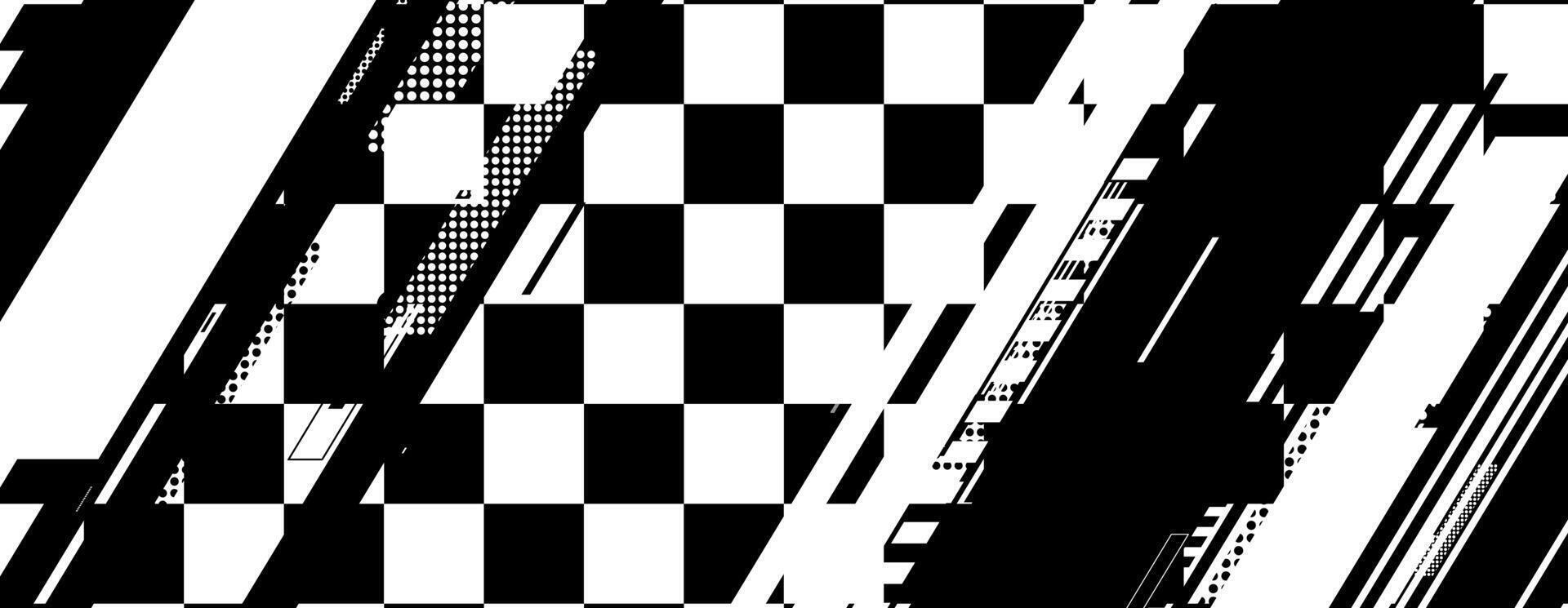 abstract racing background with checkboard and lines vector