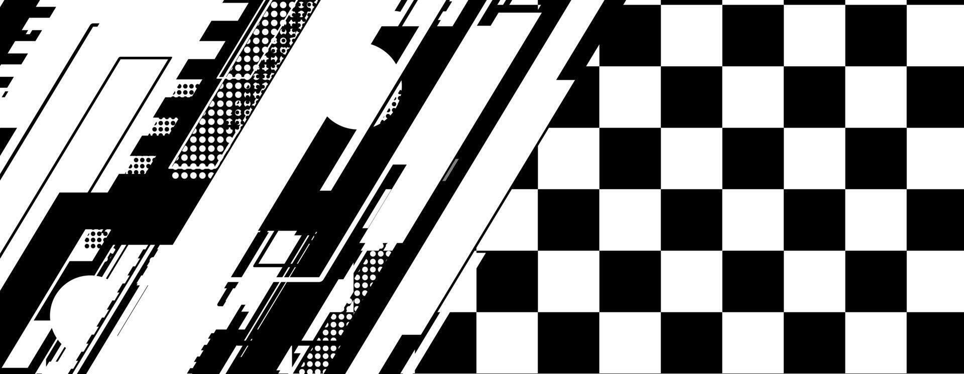 abstract racing background with checkboard and lines vector