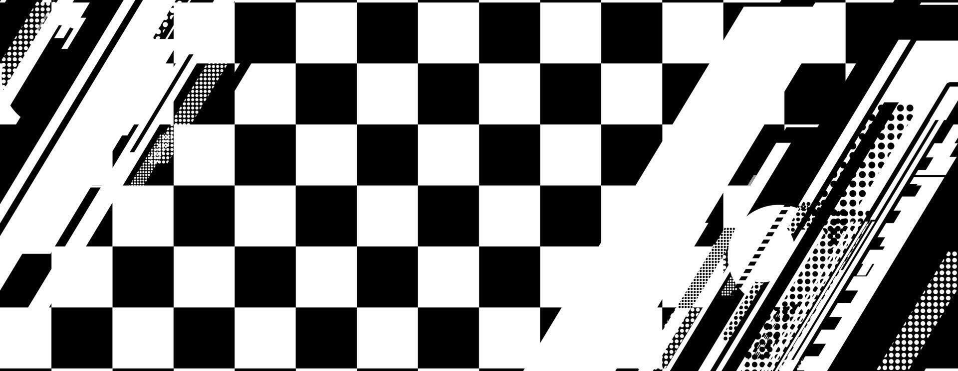 abstract racing background with checkboard and lines vector