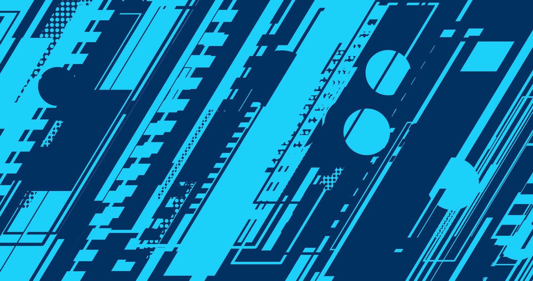abstract blue tech banner background with lines vector
