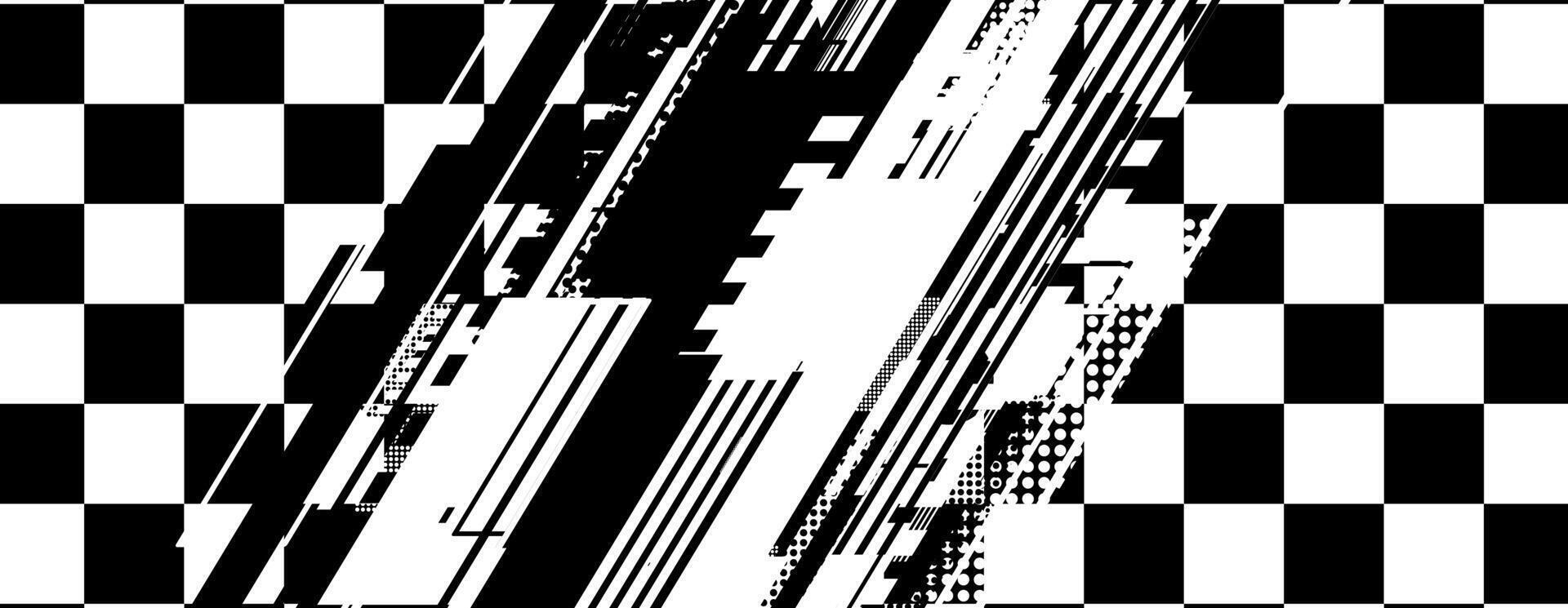abstract racing background with checkboard and lines vector