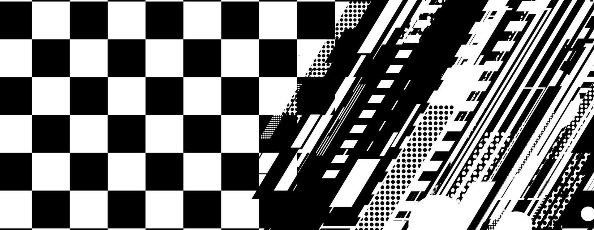 abstract racing background with checkboard and lines vector