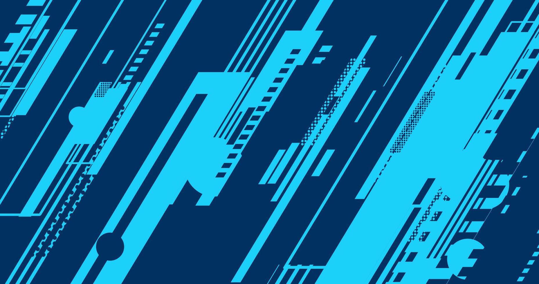 abstract blue tech banner background with lines vector