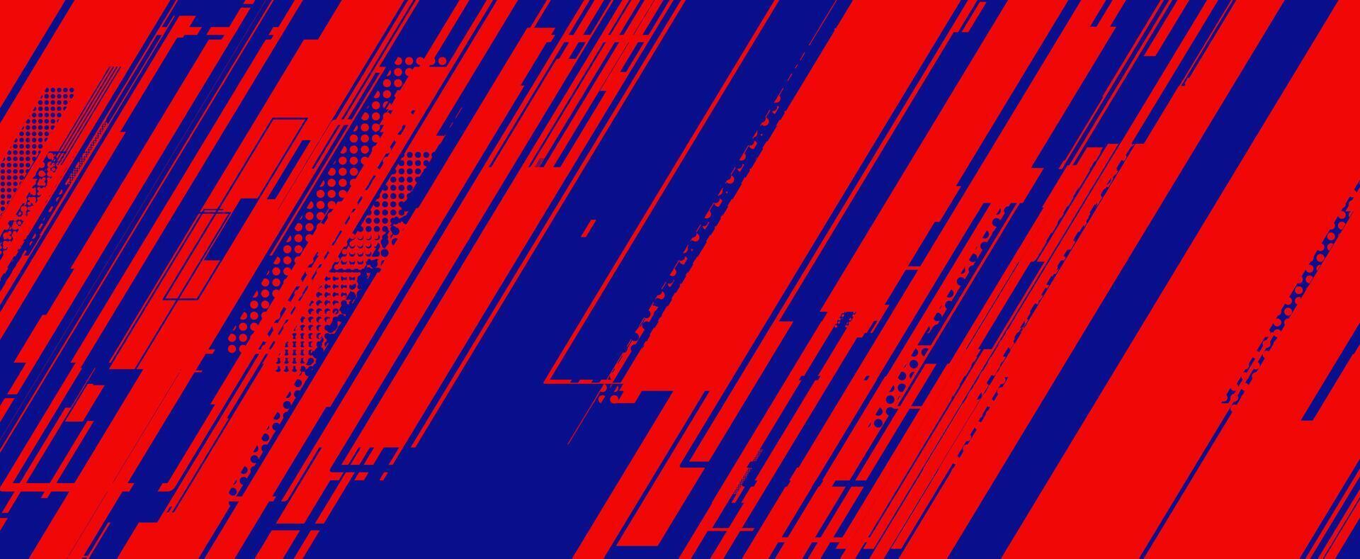a red and blue background with lines and dots vector