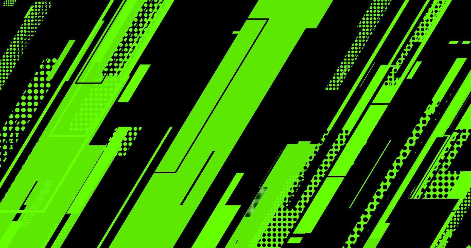 a green and black background with geometric lines and dots vector