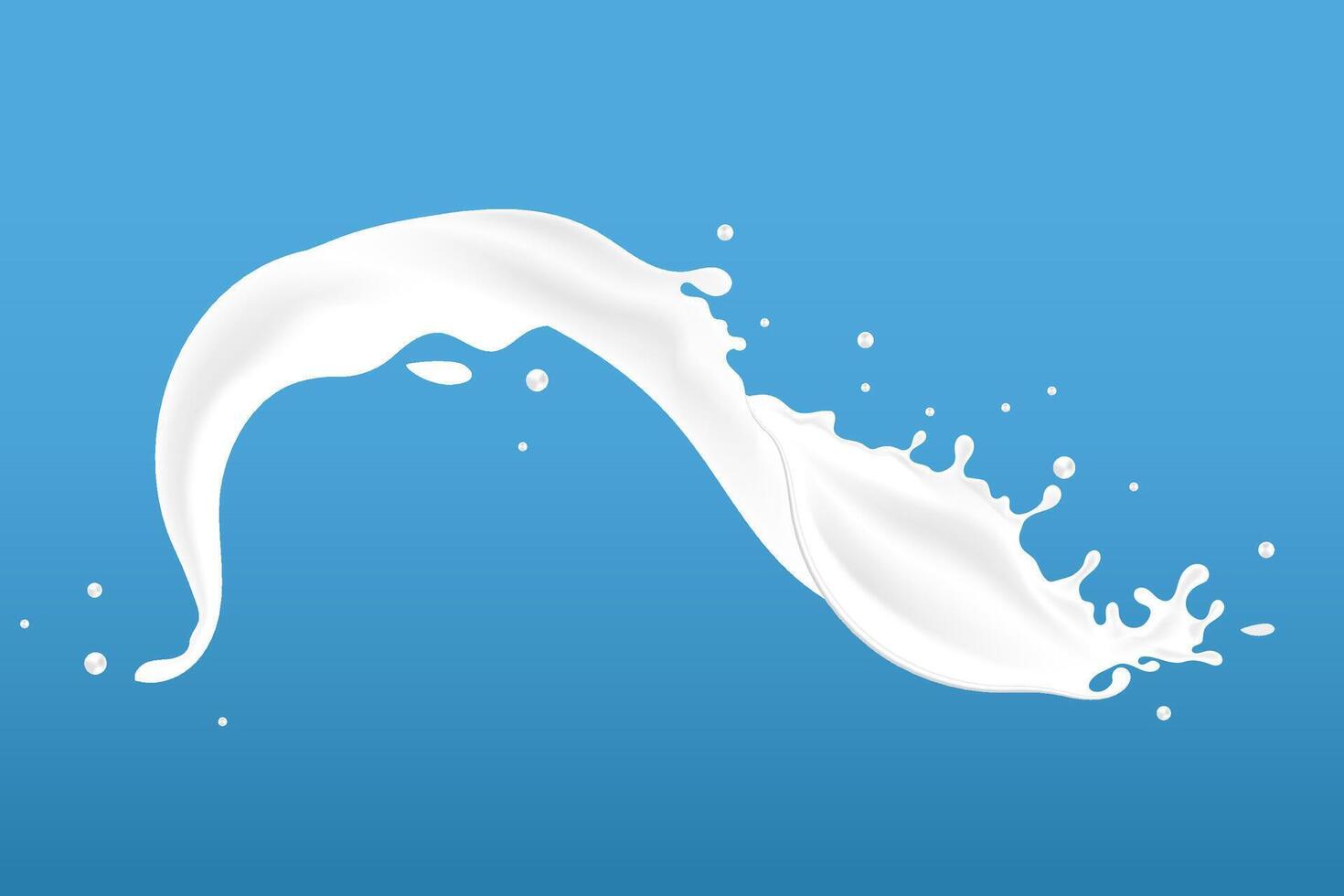 splash milky waves additional elements of milk design vector