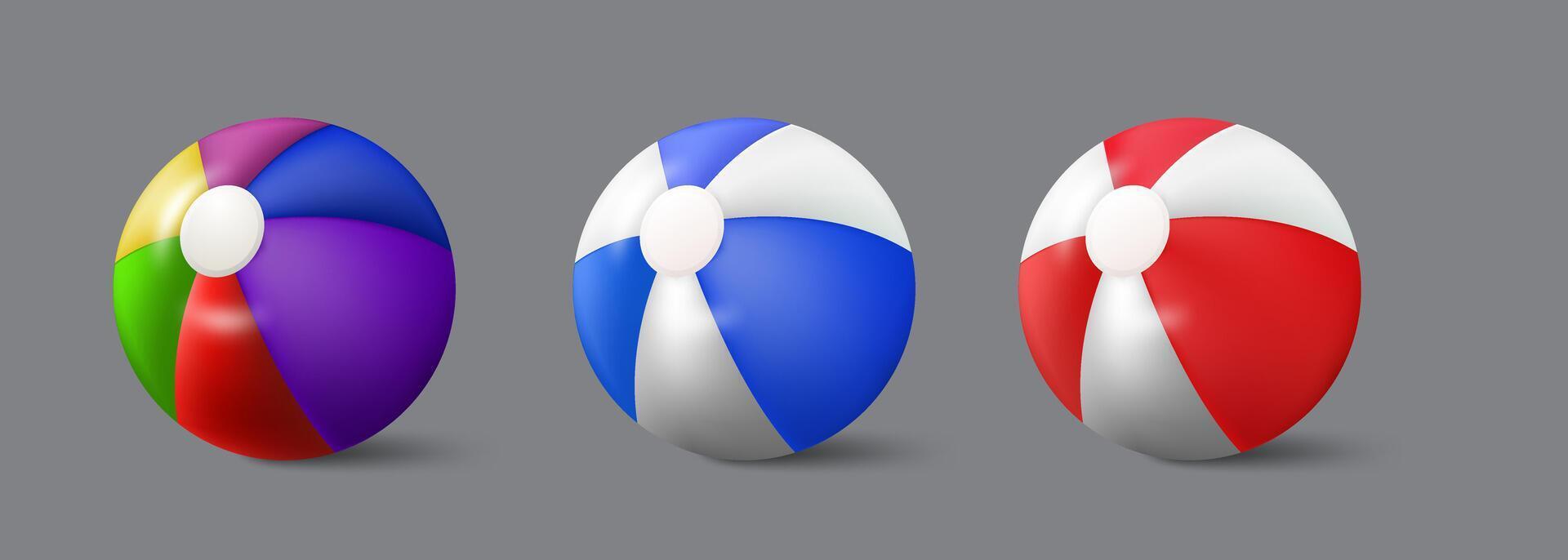 Set summer ball design dengan berbagai warna yang menarik vector