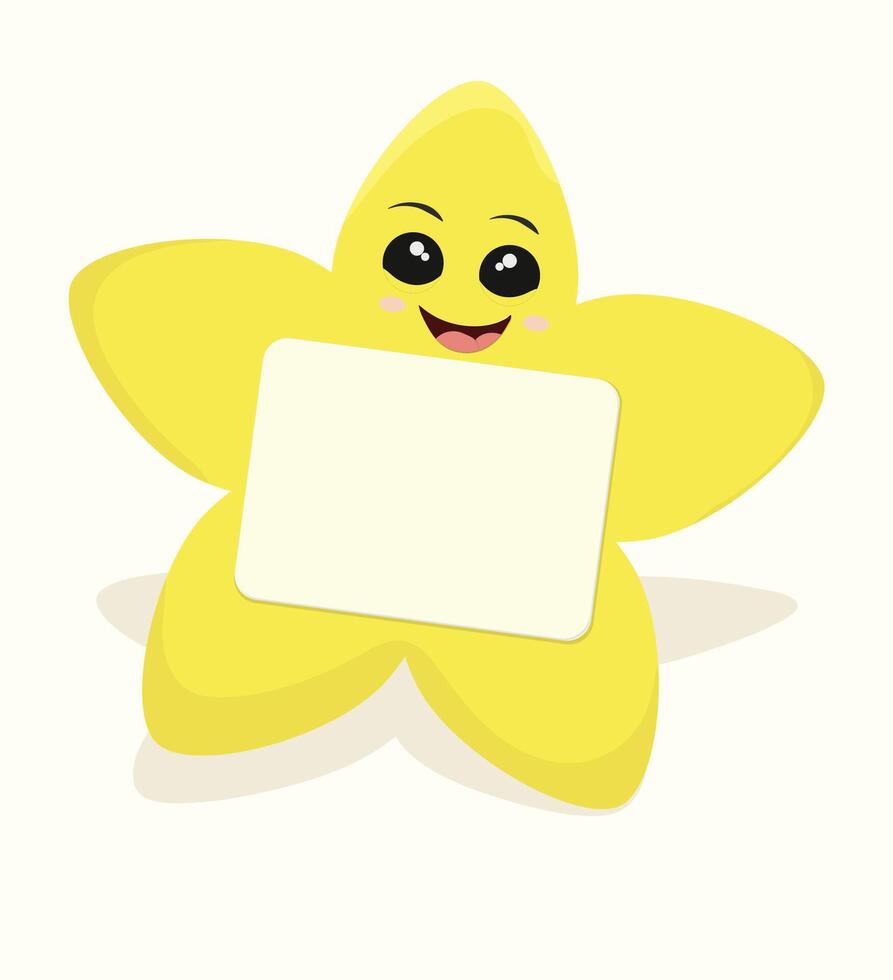 star character with empty box for text vector