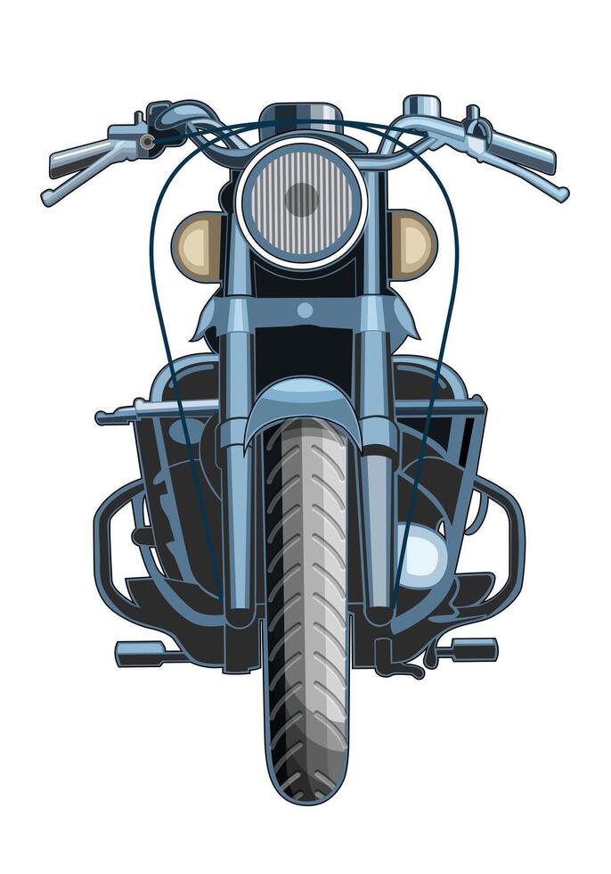 Classic motorcycle front view illustration. Isolated on white background for design element. vector