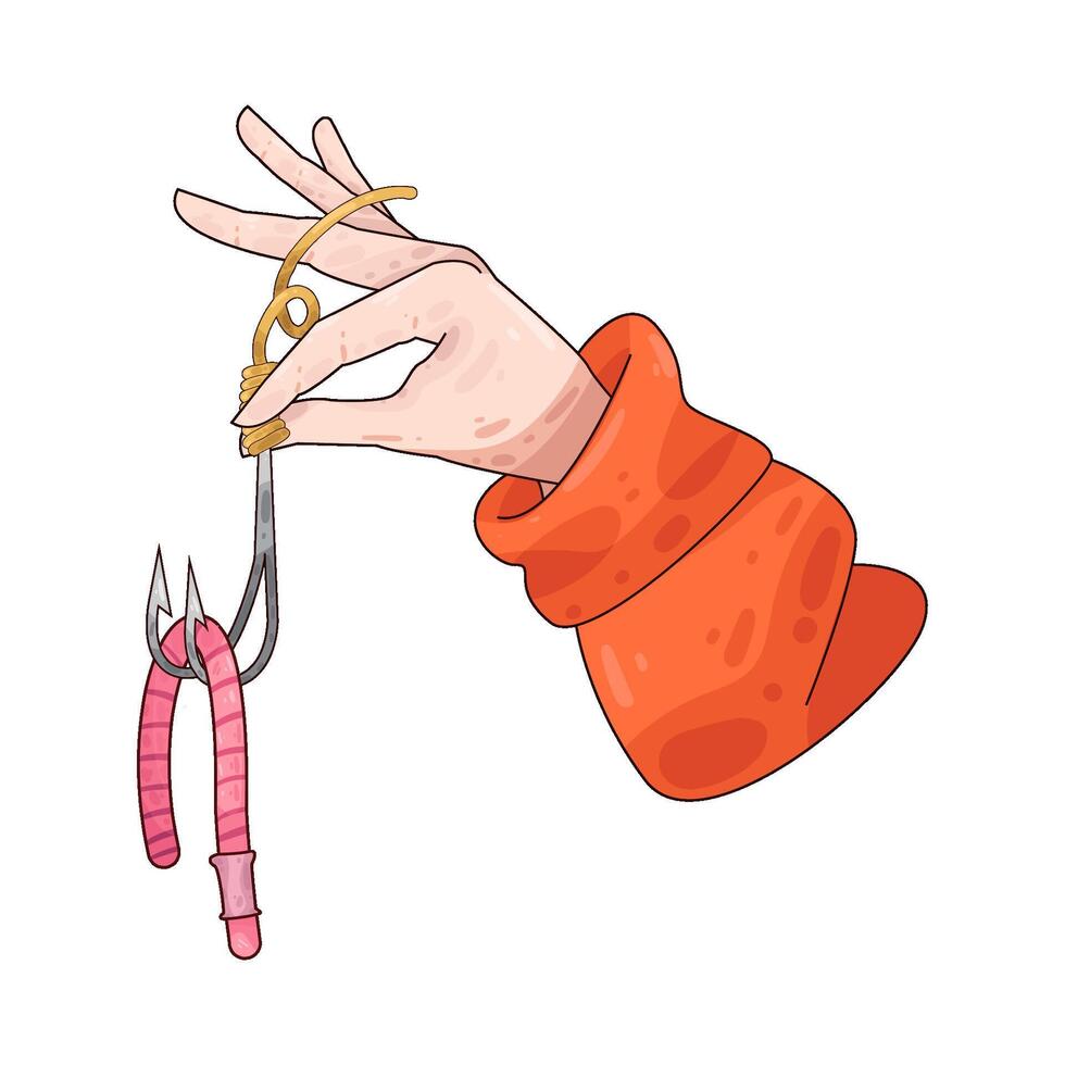 Illustration of fishing hook vector