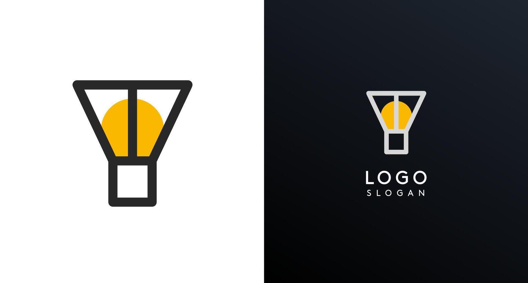 Letter Y modern logo featuring geometric shapes, circle and lines. Abstract minimalist logotype for Japanese restaurant branding, tech companies, creative business identities. illustration vector