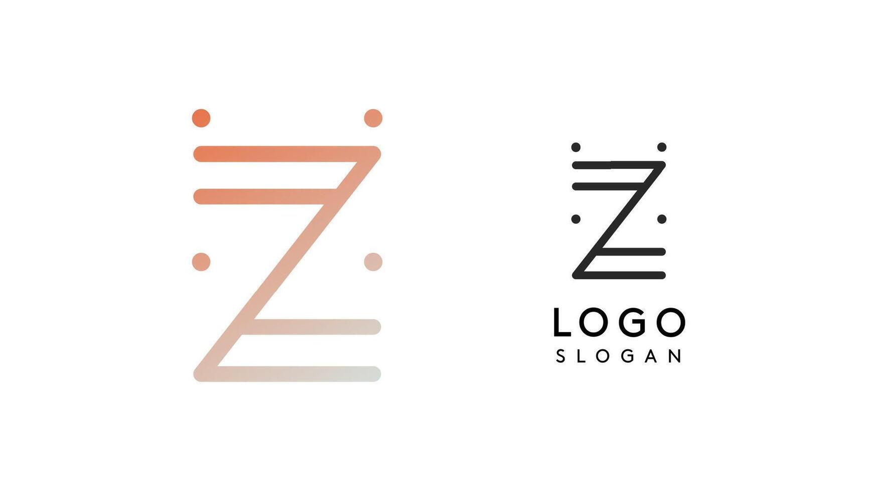 Stylized letter Z, tech-inspired typography logo, unique extraterrestrial civilization symbol ancient inscriptions for creative branding, tech logo. Nordic runes monogram, abstract linear logotype vector